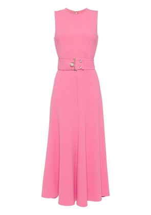 Elie Saab belted silk cady midi dress - Pink