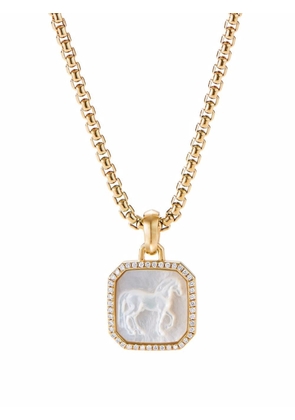 David Yurman 18kt yellow gold Petrvs Horse diamond amulet