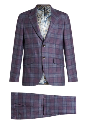 ETRO plaid wool two-piece suit - Purple