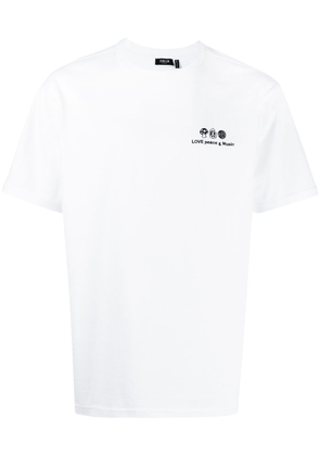 FIVE CM embroidered slogan cotton T-shirt - White