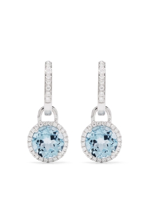 Kiki McDonough 18kt white gold Grace topaz and diamond mini detachable drop earrings - Silver