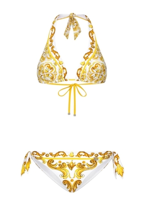 Dolce & Gabbana Triangle print bikini - Yellow