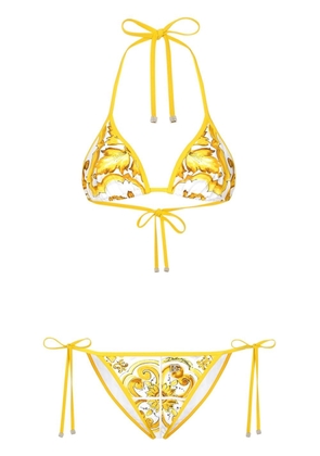Dolce & Gabbana Majolica triangle bikini - Yellow