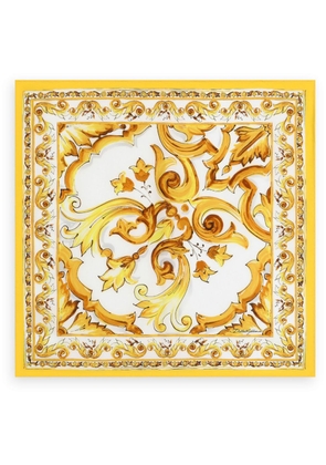 Dolce & Gabbana Majolica-print silk scarf - Yellow