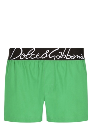 Dolce & Gabbana logo-waistband swim shorts - Green