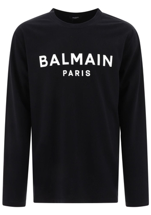 Balmain logo-print cotton sweatshirt - Black