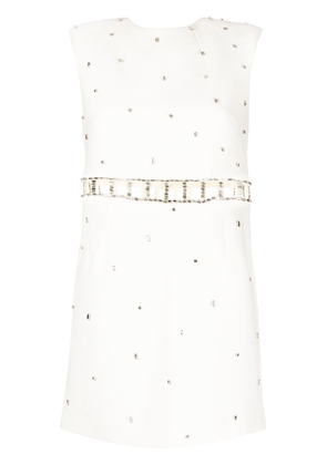 Rachel Gilbert sleeveless rhinestone mini dress - White