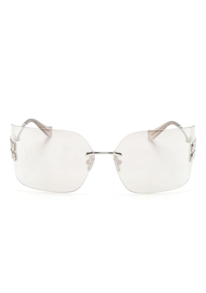Miu Miu Eyewear Runway wraparound-frame sunglasses - Silver