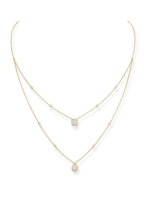 Messika Yellow Gold And Diamond My Twin Layered Necklace