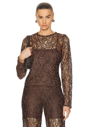 Saks Potts Paloma Top in Pinecone - Brown. Size M (also in S, XS).