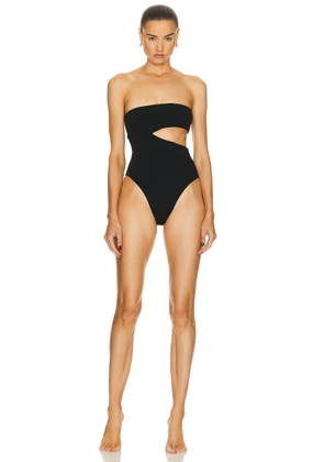 HAIGHT. Crepe Renata Swimsuit in Black - Black. Size S (also in XS).