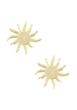 Rowen Rose Sun Earrings in Gold - Metallic Gold. Size all.