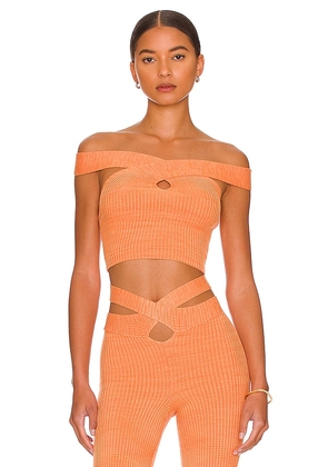 h:ours Cia Crossover Off Shoulder Top in Orange. Size S.