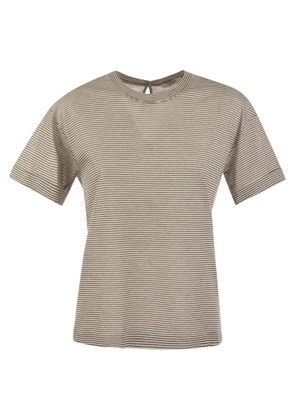 Peserico Lightweight Striped Jersey T-Shirt And Punto Luce