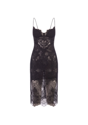 Ermanno Scervino All-Over Black Lace Lingerie Dress