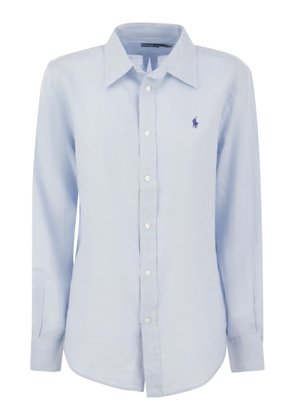 Polo Ralph Lauren Relaxed-Fit Short Shirt In Light Blue Linen