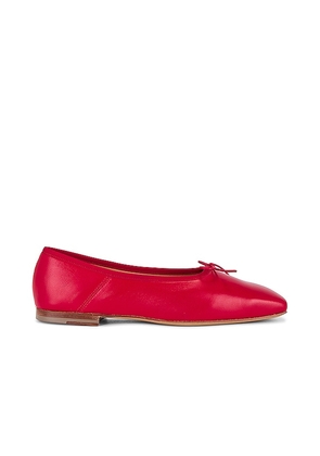 Mansur Gavriel Square Toe Ballerina Flat in Red. Size 39.5.