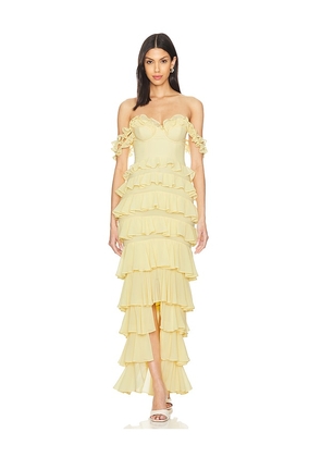 MAJORELLE Avalee Gown in Yellow. Size M, S, XL, XS, XXS.