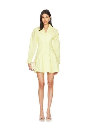 SOVERE Verse Shirt Dress in Yellow. Size M, S, XL, XS.
