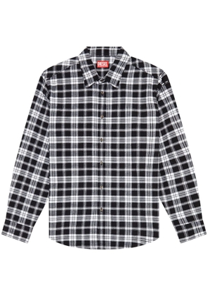 Diesel S-Umbe-Nw checked cotton shirt - Black