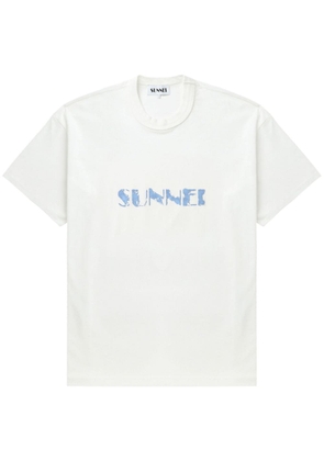 Sunnei logo-print cotton T-shirt - White