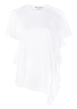 Comme Des Garçons Comme Des Garçons asymmetric ruffled-detailing T-shirt - White