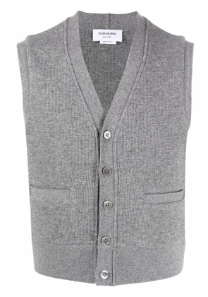 Thom Browne sleeveless cashmere cardigan - Grey