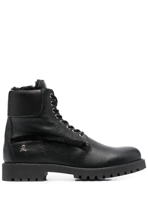 Philipp Plein The Hunter shearling lined leather boots - Black