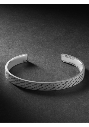 Le Gramme - Le 21 Logo-Engraved Brushed Sterling Silver Cuff - Men - Silver - M