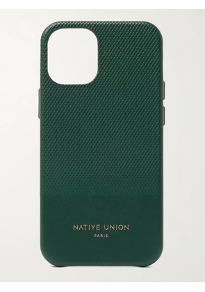 NATIVE UNION - Clic Heritage Textured-Leather iPhone 12 Mini Case - Men - Green