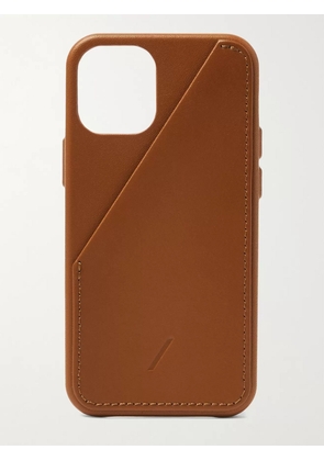 NATIVE UNION - Clic Card Leather iPhone 12 Mini Case - Men - Brown