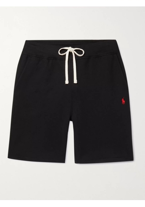 Polo Ralph Lauren - Logo-Embroidered Fleece-Back Cotton-Blend Jersey Drawstring Shorts - Men - Black - XS