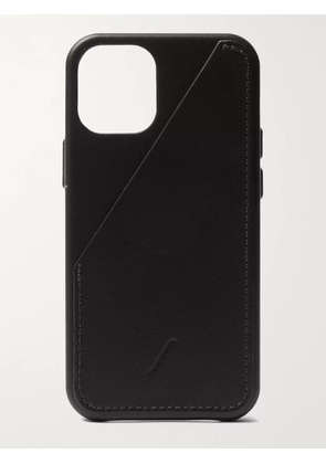 NATIVE UNION - Clic Card Leather iPhone 12 Mini Case - Men - Black