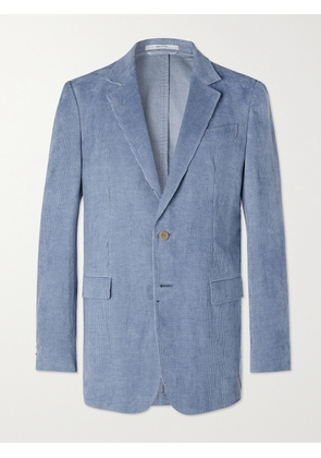 Gabriela Hearst - Miller Unstructured Linen and Cotton-Blend Needlecord Suit Jacket - Men - Blue - IT 46
