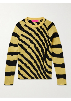 The Elder Statesman - Tiger Jacquard-Knit Cashmere Sweater - Men - Yellow - S