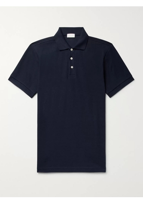 Håndværk - Pima Cotton-Piqué Polo Shirt - Men - Blue - S