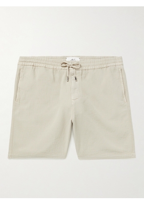 Mr P. - Straight-Leg Textured Cotton-Dobby Drawstring Shorts - Men - Neutrals - 28