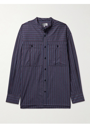 Marant - Taylori Grandad-Collar Striped Cotton-Poplin Shirt - Men - Blue - XS