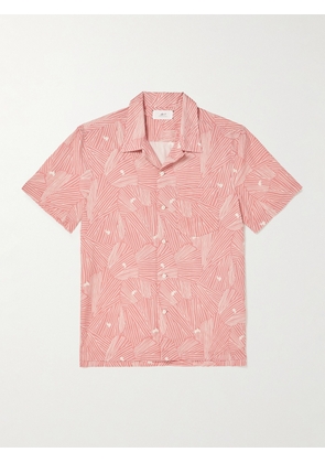 Mr P. - Convertible-Collar Printed Organic Cotton Shirt - Men - Pink - XS
