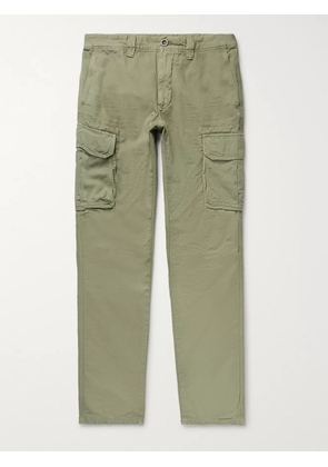 Incotex - Slim-Fit Cotton and Linen-Blend Cargo Trousers - Men - Green - 30W 32L