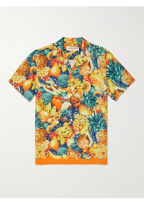 Orlebar Brown - Travis Camp-Collar Printed Woven Shirt - Men - Orange - S