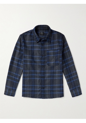 A.P.C. - Basile Wool-Blend Flannel Overshirt - Men - Blue - XS