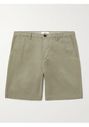 Mr P. - Straight-Leg Garment-Dyed Organic Cotton-Twill Bermuda Shorts - Men - Green - 28