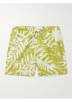 Mr P. - Straight-Leg Mid-Length Irregular Botanical Printed Recycled Swim Shorts - Men - Green - XS