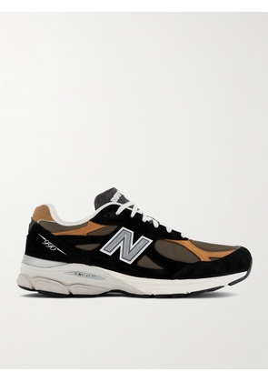 New Balance - 990v3 Leather-Trimmed Mesh and Suede Sneakers - Men - Black - UK 5