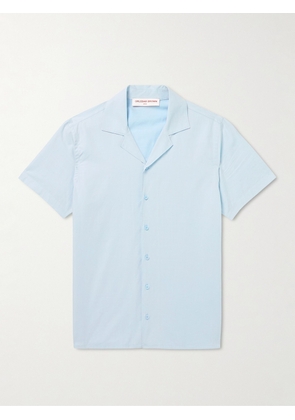 Orlebar Brown - Travis Slim-Fit Camp-Collar Cotton and Lyocell-Blend Shirt - Men - Blue - S