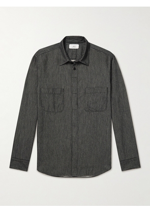 Mr P. - Pinstriped Cotton-Flannel Shirt - Men - Black - XS