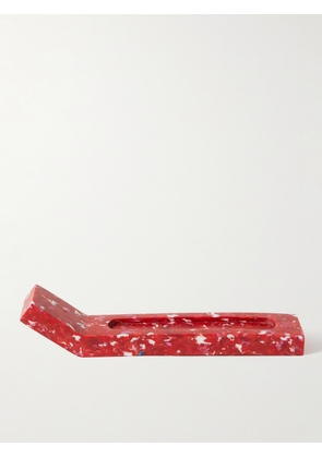 SPACE AVAILABLE - Marble-Effect Recycled Plastic Incense Holder - Men - Red