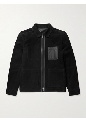 Mr P. - Leather-Trimmed Suede Jacket - Men - Black - XS