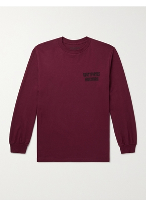 Wacko Maria - Logo-Print Cotton-Jersey T-Shirt - Men - Burgundy - S
